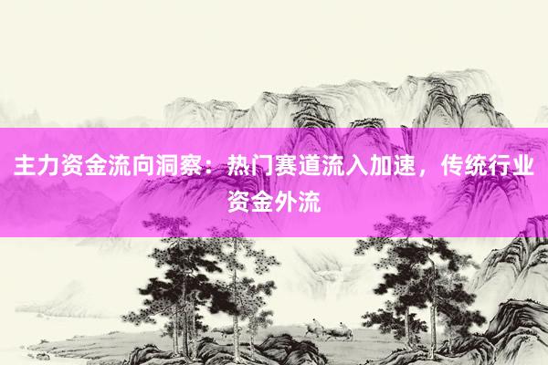 主力资金流向洞察：热门赛道流入加速，传统行业资金外流