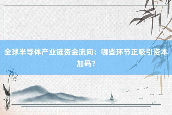 全球半导体产业链资金流向：哪些环节正吸引资本加码？